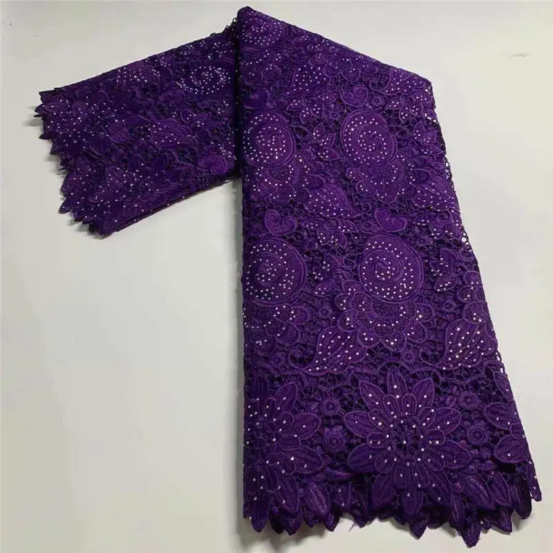 2020 новейшие стили вышивки бисером африканский гипюр Кружевная Ткань 5 ярдов