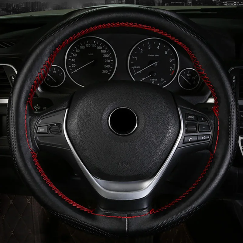 15 дюймов/38 см Универсальный чехол из натуральной кожи для рулевого колеса