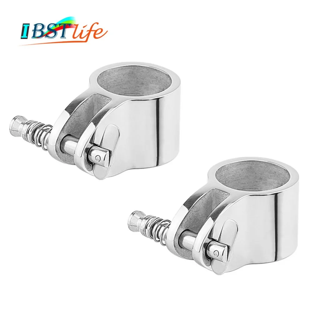 

2PCS Stainless Steel 316 Jaw Slide Clamp with Quick Release Pin 1 inch 25mm Bimini Top Hinged Slide Fitting Hardware Marine Boat