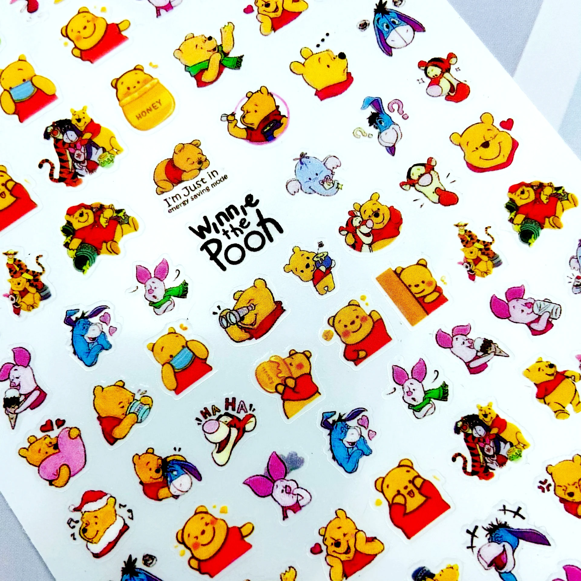 Pegatina de Anime de dibujos animados de Disney, Stitch, Winnie the Pooh, Princesa de Disney, pegatina de uñas de dibujos Animados hecha a mano, pegatina de uñas de Disney DIY
