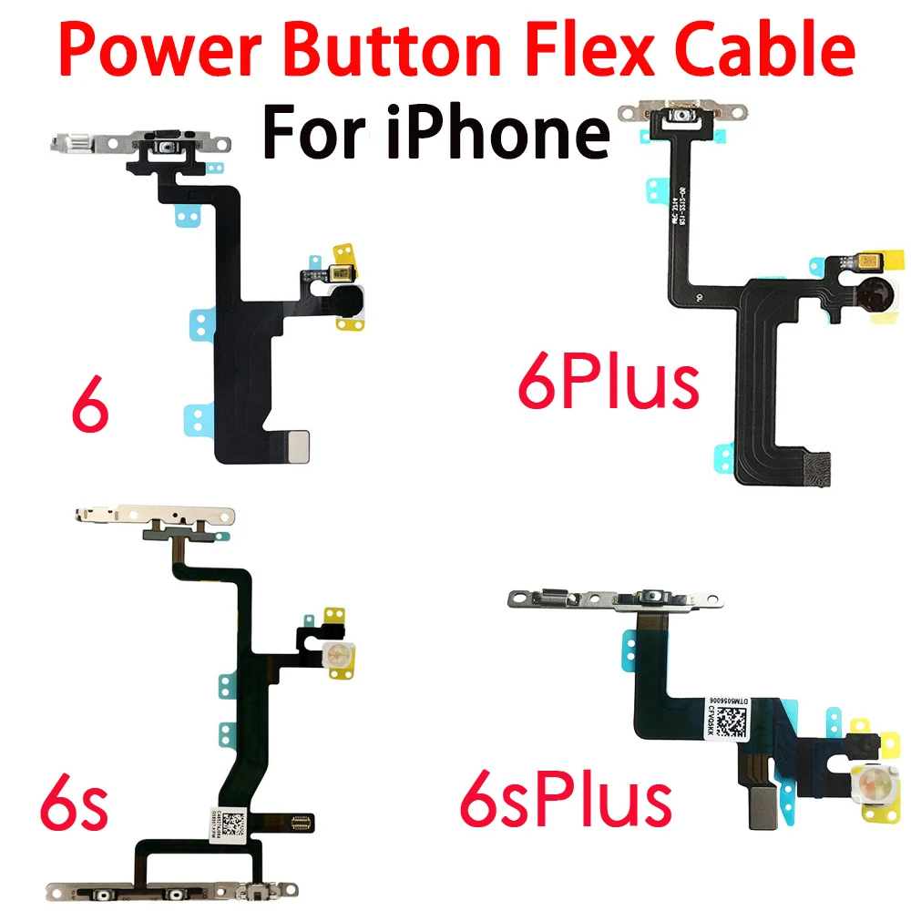Switch Power Button And Flash Light Flex Cable With Brackets Pre-installed For iPhone 6 6Plus 6S 6SPlus