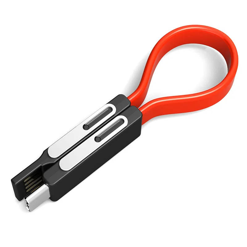 

4 in 1 Magnetic Key Chain Micro USB Type-C Data Charge Cable For iPhone Android Magnetic Data Cable Key Rings Charging Keychains