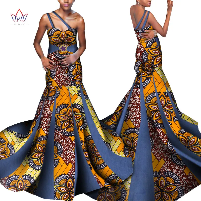 Long Party Dress Dashiki Ankara Style  Backless Sexy African Traditional Clothing Plus Size African Dresses for Women  WY7069