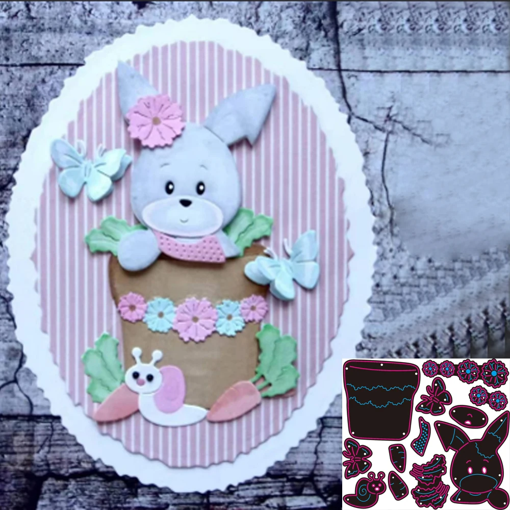 Куэлью да páscoa conjunto с милыми лисами flor de Lis azul металлический corte Молде для