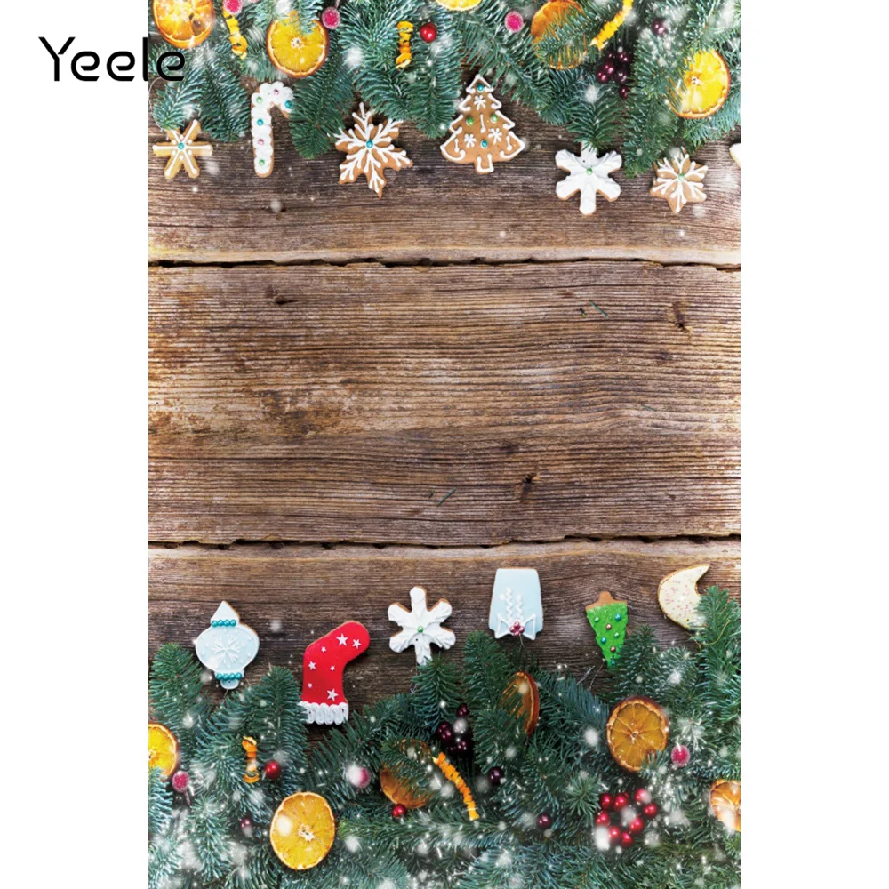 

Yeele Christmas Winter Backdrop Branches Leaves Wood Board Wooden Plank Photography Background Vinyl Photophones For Photos