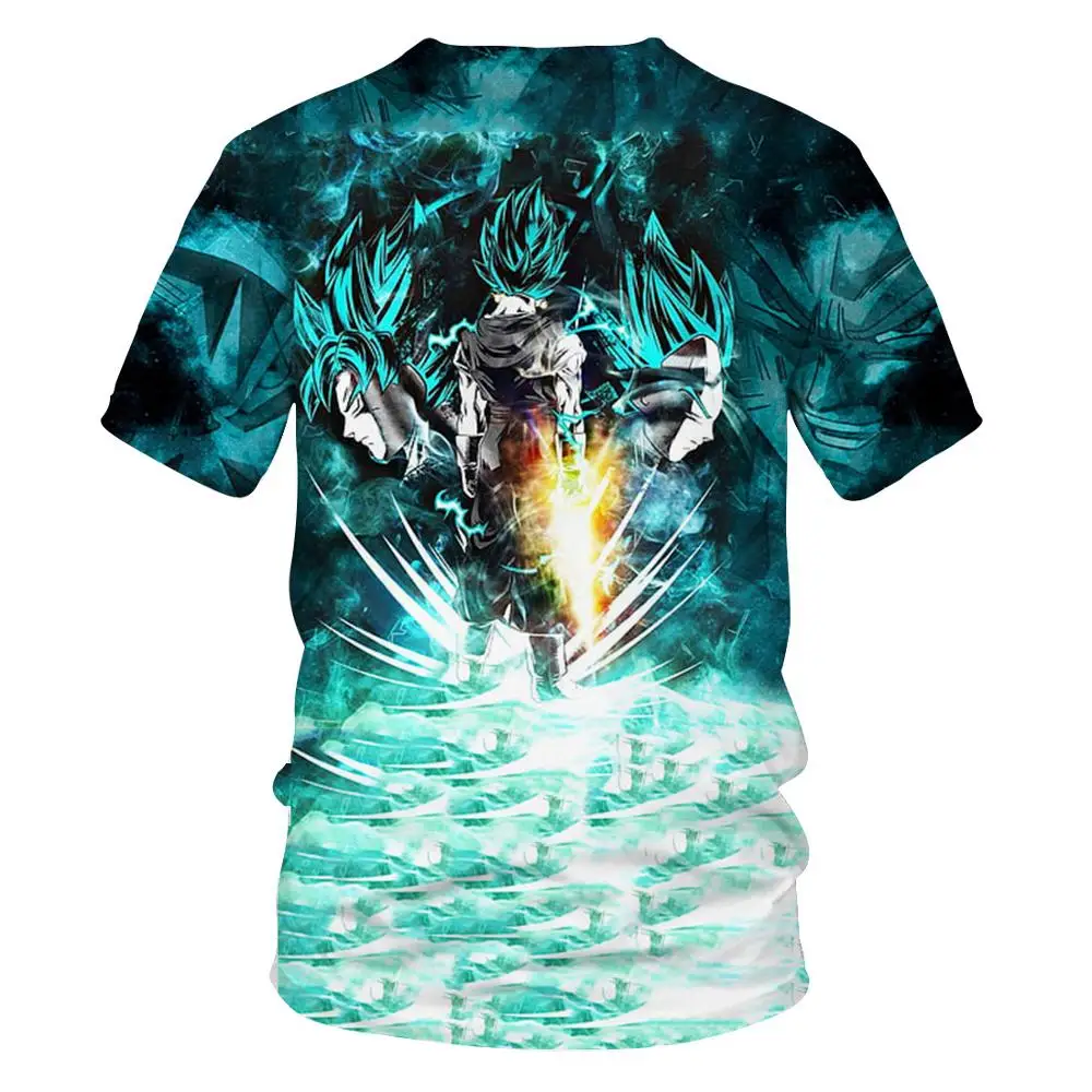 Летняя модная мужская Свободная 3D цветная Футболка с принтом dragon ball Повседневная