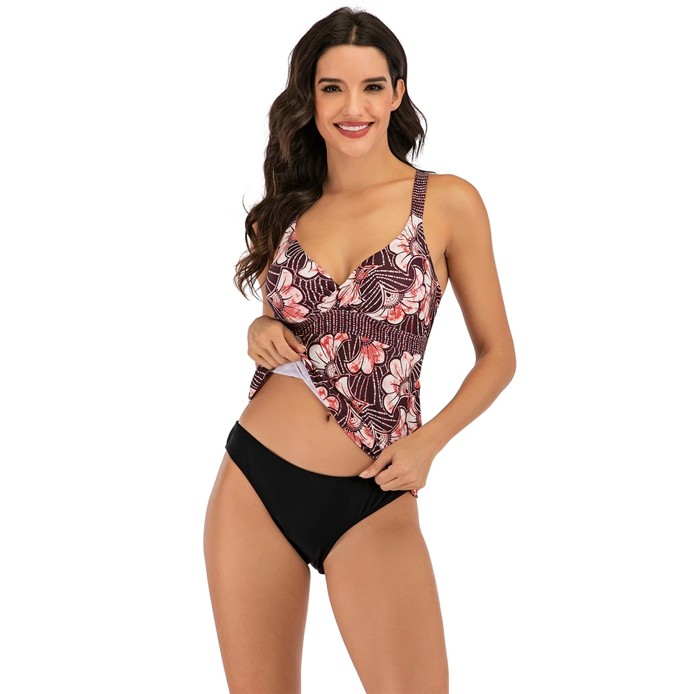 MUOLUX 2020 новый купальник из двух частей комплект с платьем винтажный принт размера