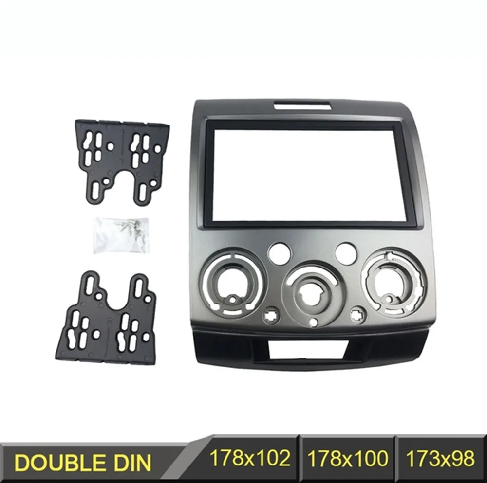 Radio Stereo Panel for Ford Everest Ranger Mazda BT-50 BT50 Double 2 Din Fascia Dash Installation Trim Kit Face Plate Bezel