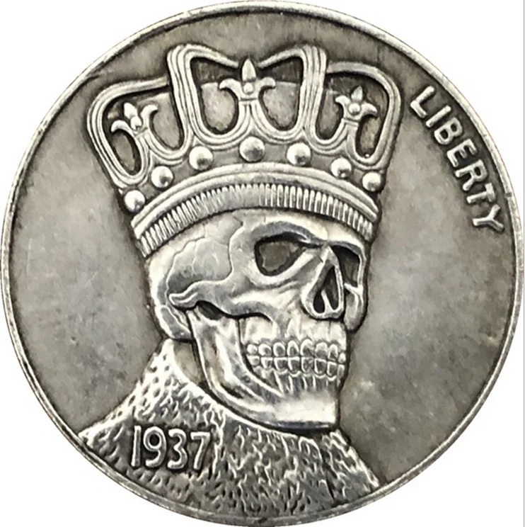 Американский Морган Хобо монета Корона с черепом Dead King производителя &quotGift