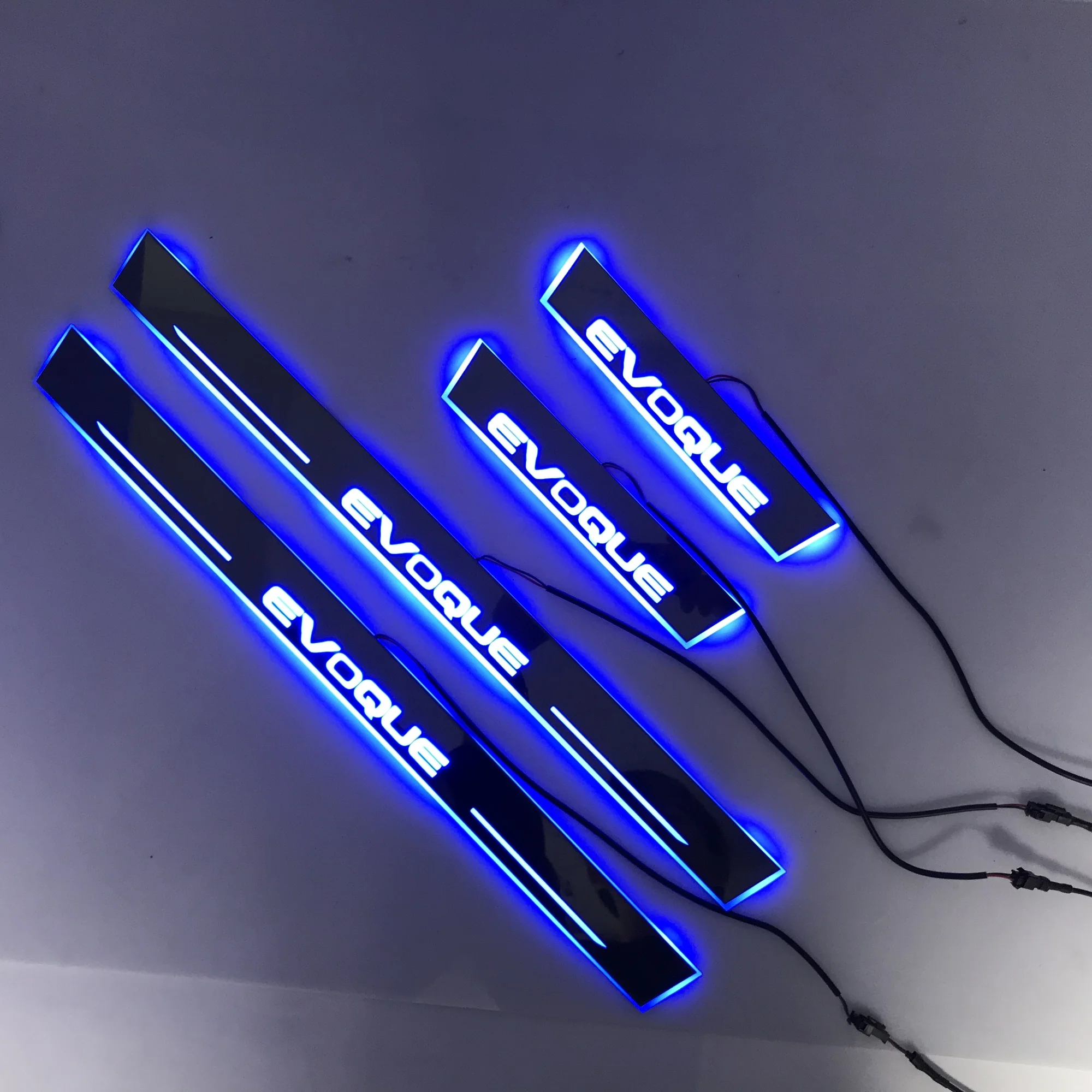 

Led Moving Door Scuff for Range Rover Evoque Dynamic Door Sill Plate Flat Lining Overlay Flowing/still Light,2pcs