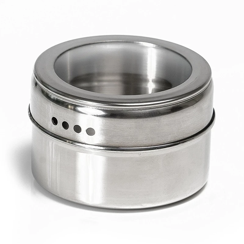 

Magnetic Spice Jar stainless steel seasoning pot set household seasoning bottle cup magnetic tank with Stickers kitchen tools