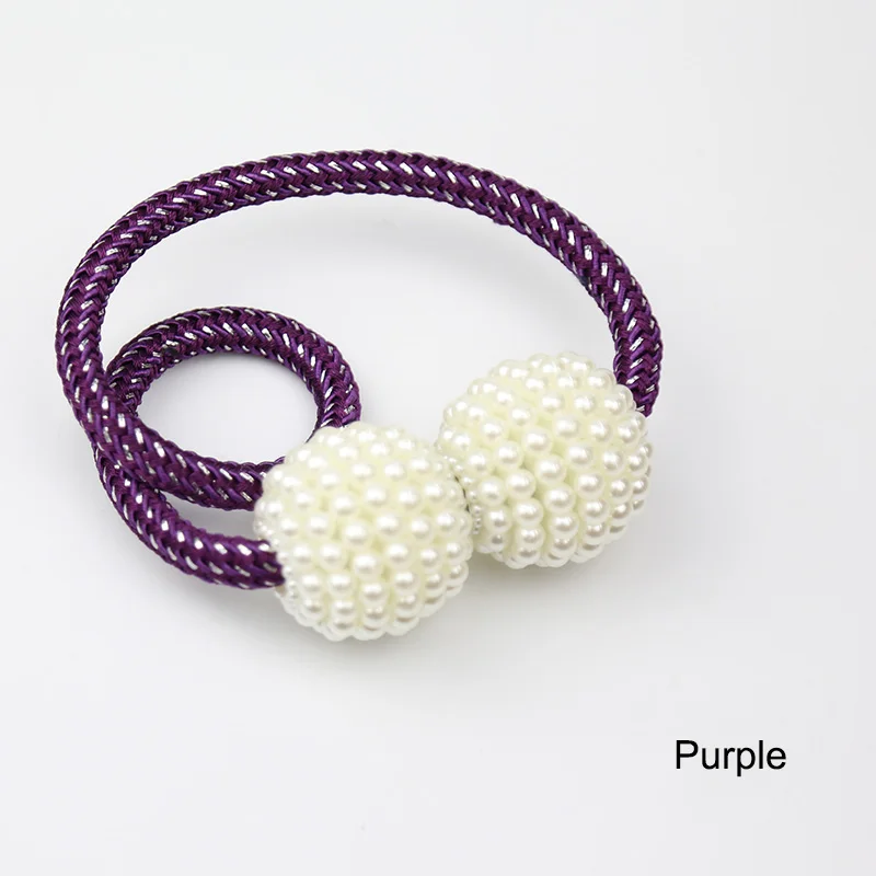 T0053-purple 1х жемчужный Магнитный Подвесной шар занавес зажим занавес жемчужный галстук веревка ремень пряжка подвесной шар Пряжка ремень занавес аксессуары - Цвет: T0053-purple