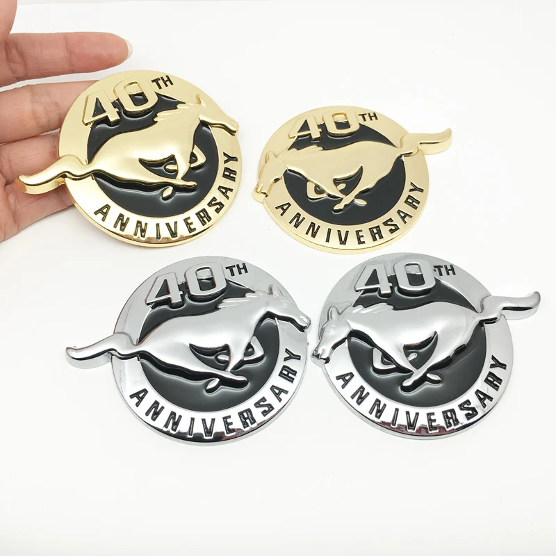Автомобильный Стайлинг 3D металлическая 40 летняя годовщина Автомобильная