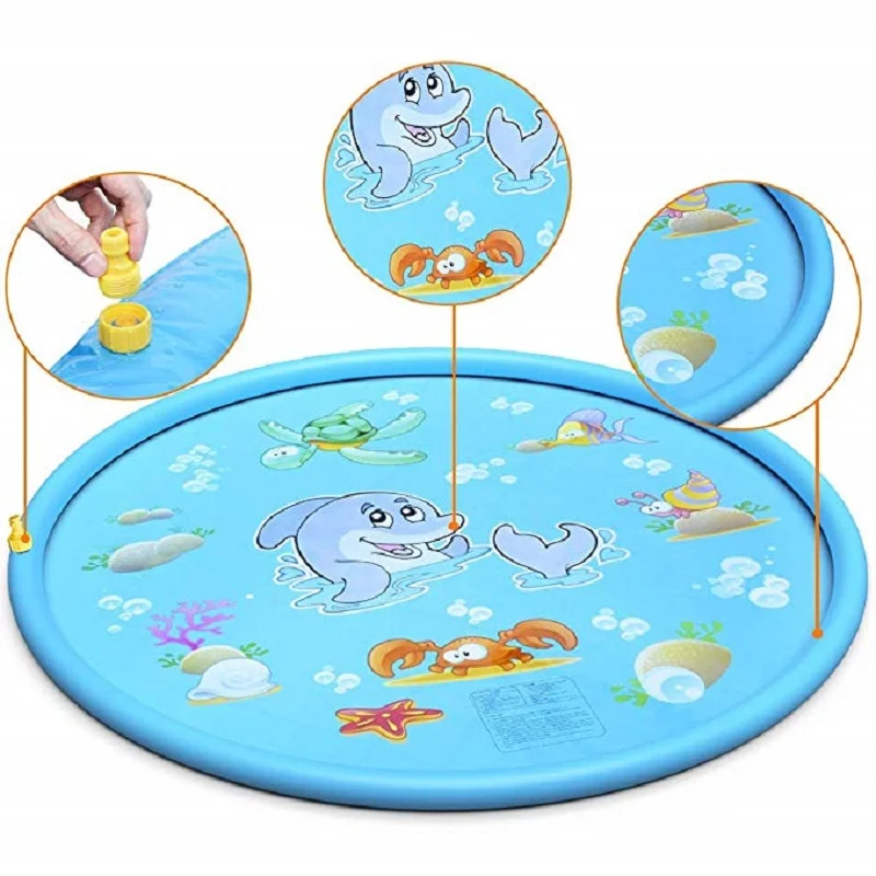 100170cm children play water mat outdoor game toy lawn for children summer pool kids games fun spray water cushion mat toys free global shipping