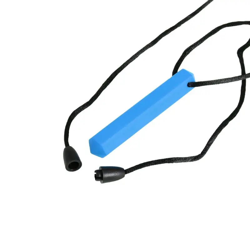 Type 4-Blue 1 шт. Радужный кирпич робот череп жевательные ожерелья аутичные Детские Силиконовые Прорезыватели аутизм сенсорные жевательные игрушки - Цвет: Type 4-Blue