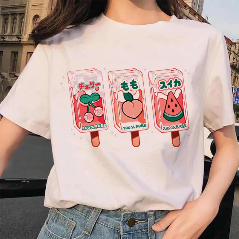 t-shirt cute gothic tops vintage strawberry milk tshirt women summer clothes t shirt grunge aesthetic streetwear dropshipping