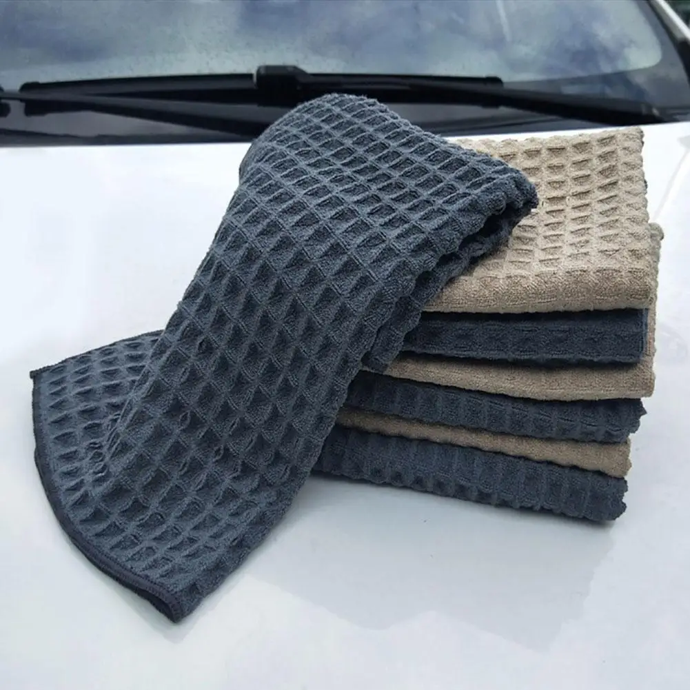 

Auto Car Washing Waxing Polishing Grid Square Towel Cleaning Microfiber Cloth