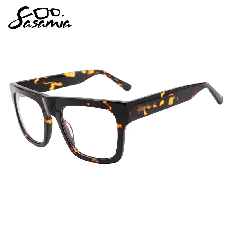

SASAMIA Black Glasses Frames Transparent Man Eye Glasses Square Acetate Glasses Frames Vintage Brand Design Optical spectacles
