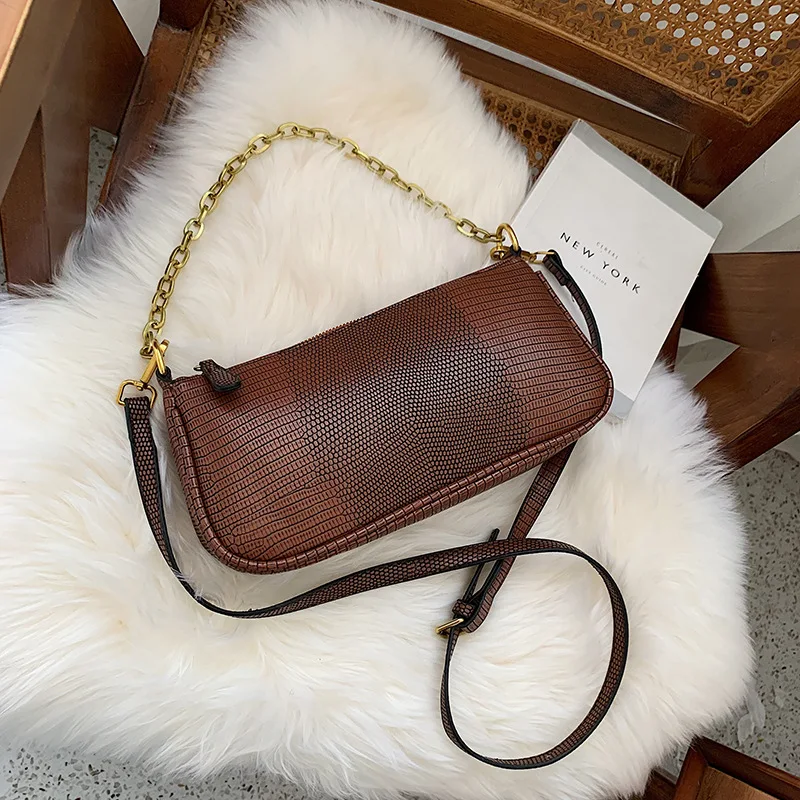 

Alligator pattern retro women handbag 2019 new fashion Brand chain shoulder bag brand designer chain crossbody messenger bag