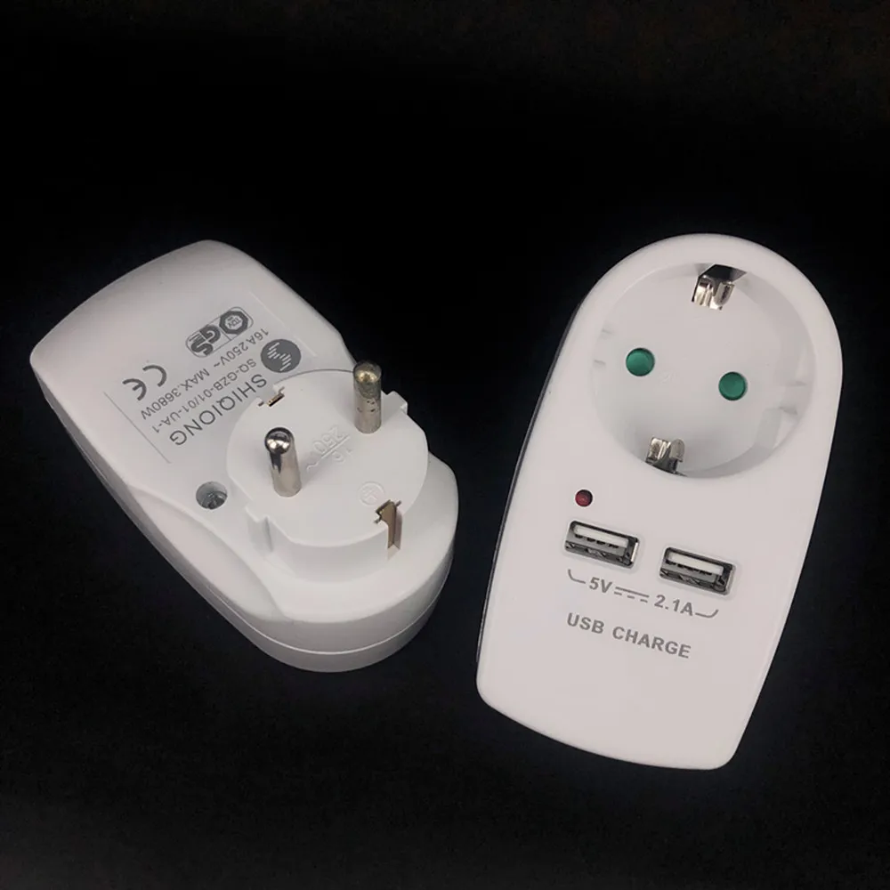 5 В 2 1 А электрическое зарядное устройство с двумя USB портами|Электрические вилки|