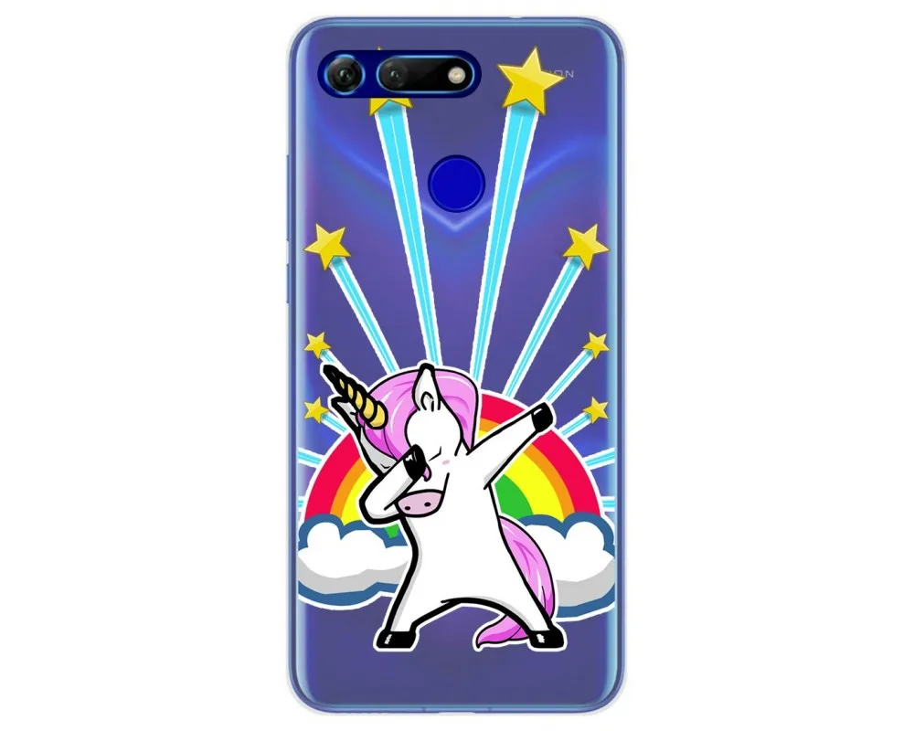 Прозрачный гелевый Чехол для Huawei Honor View 20 дизайнерские рисунки единорога |
