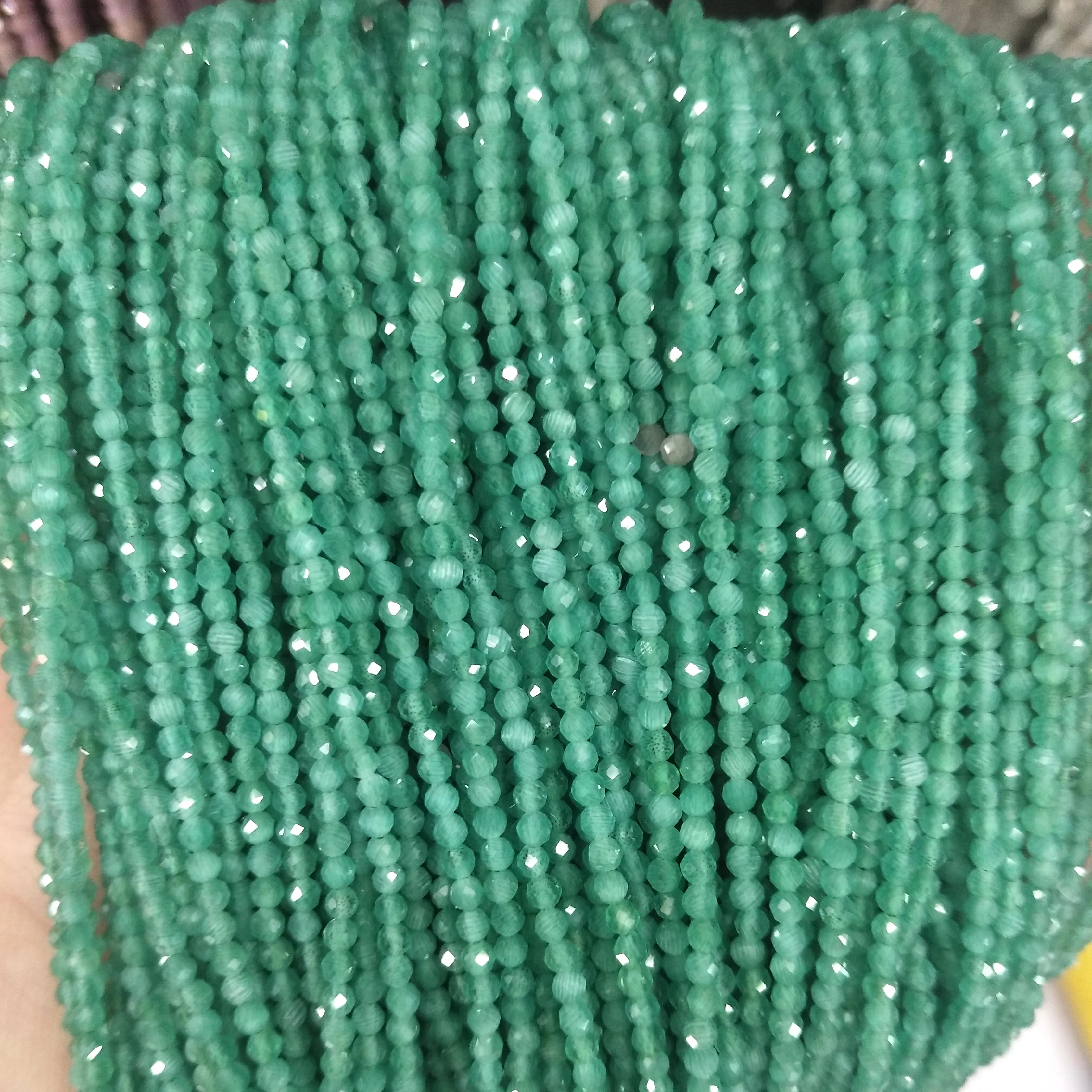 Оптовая продажа граненые бусины из натурального камня 2 мм 3 нефрита с аметистом