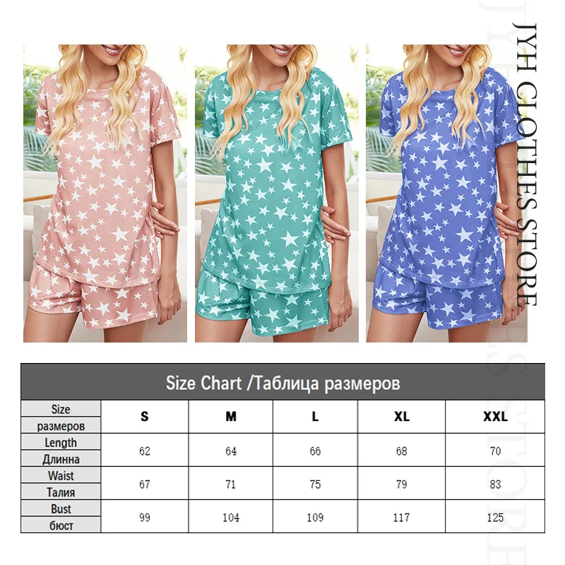 2022 Summer Tie Dye Gradient Pajamas Set Short-sleeved Women Loungewear Lounge Wear Women Printed Homewear 2 piece Sleepwear