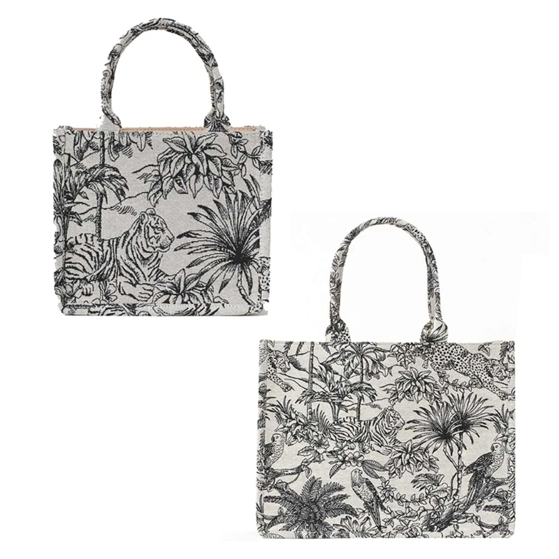 

Women Shoulder Bag Canvas Handbag Embroidery Tote Large Capacity Crossbody Bag