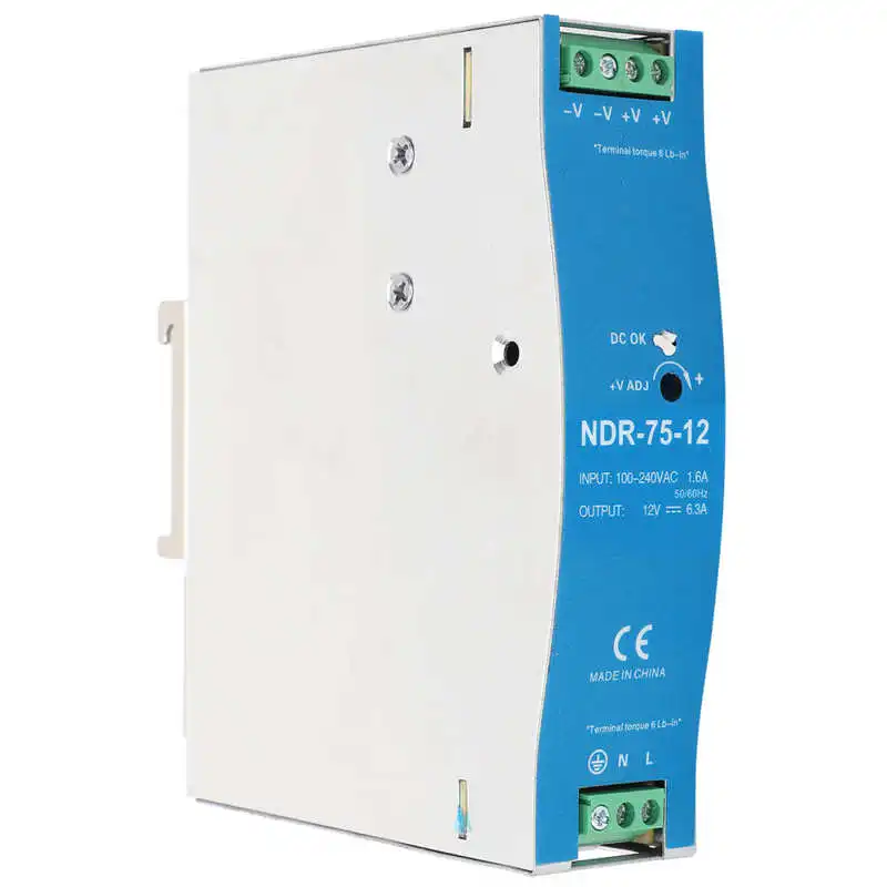 

Switching Power Supply for Industrial PLC Electric Cabinet Drive 100-240VAC NDR-75-12