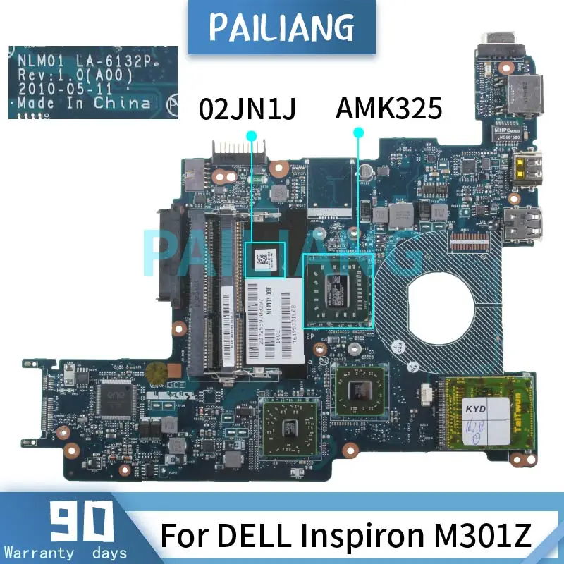 Parpailiang-placa-mãe para Laptop Dell Inspiron M301z Amk325 Placa Principal 02modernos La6132p Tecnologia Placa-mãe para notebook
