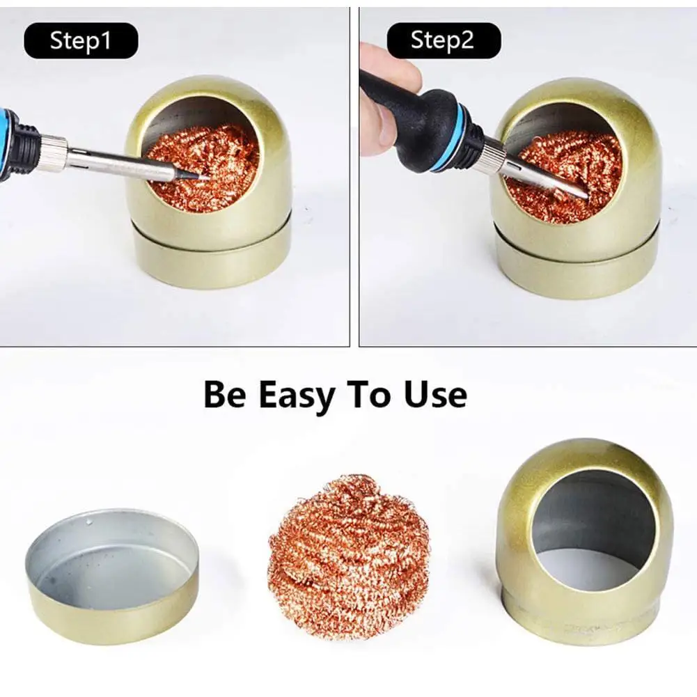 

Cleaning Ball Desoldering Soldering Iron Mesh Filter Cleaner Copper Ball Cleaning Dross Metal Ball Clean Box Nozzle Tip Wir R9B6