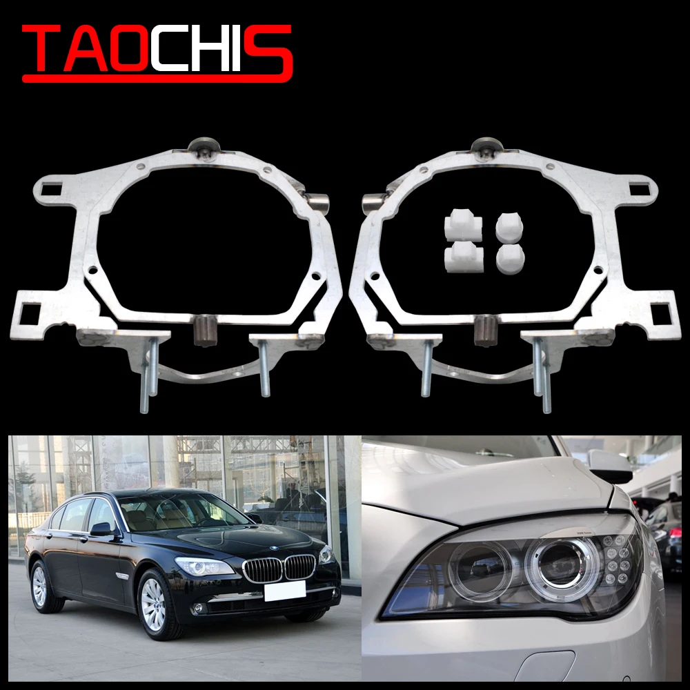 TAOCHIS Car Headlight Projector Lens For BMW 7 Series 2009-2012 Hella 3R G5 Style Auto Projector Lens Modification Bracket