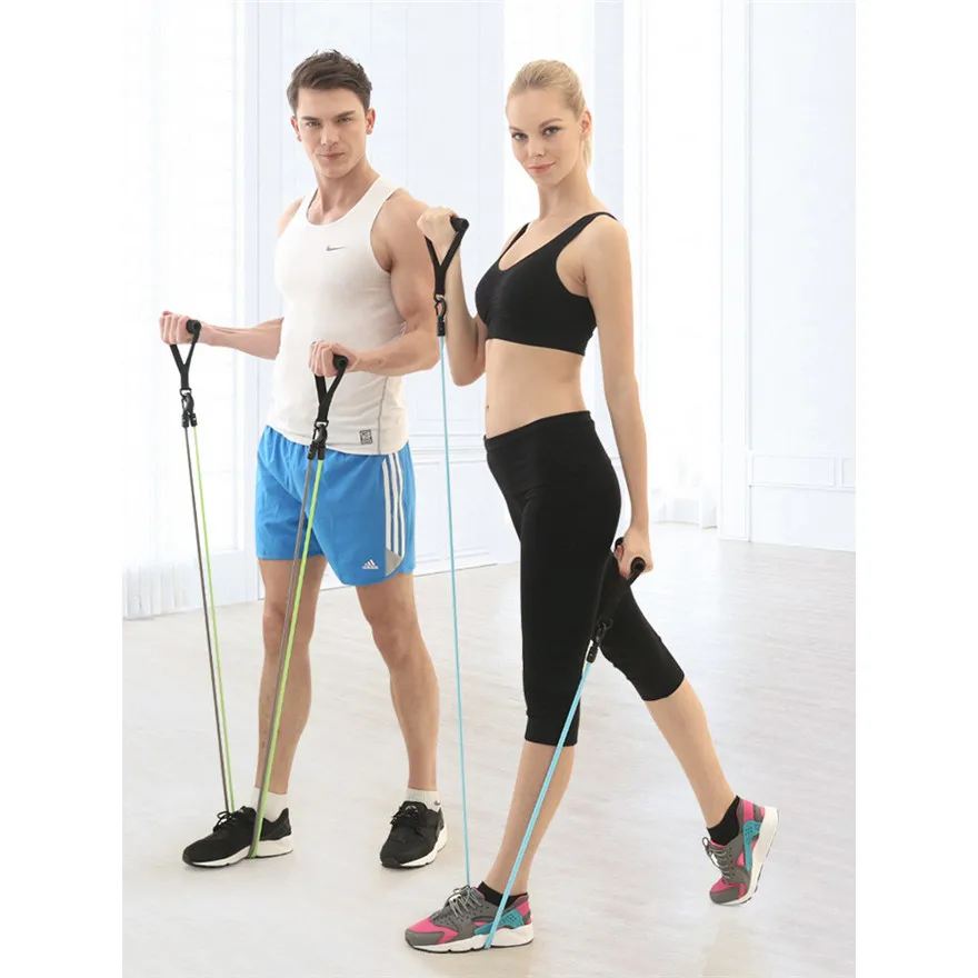 Natural Latex 11-Piece Limit Resistance Band Set Home Gym Fitness Equipment Pilates Elastic Stretching | Спорт и развлечения