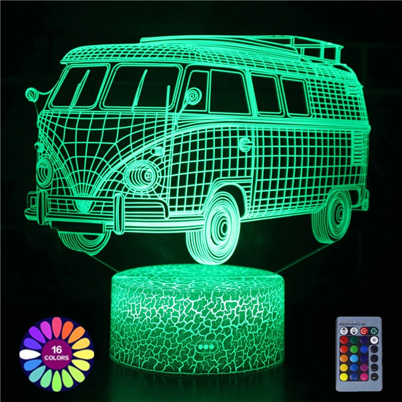 Светодиодный ночник 3D для моделирования автобуса и грузовика с