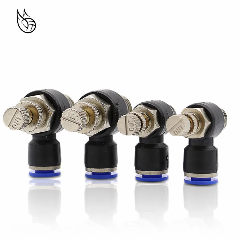 Пневматический регулятор скорости потока диаметр трубки 8 мм 6 10 12 наружный 1/4