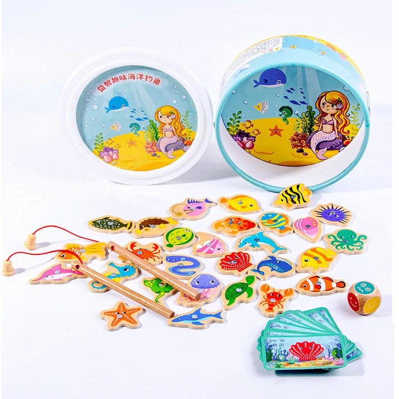 

Магнитная рыболовная игра, игрушка для детей, От 1 до 3 лет, детские подарки для девочек и мальчиков, игрушки для рыбалки, Монтессори, детские ...