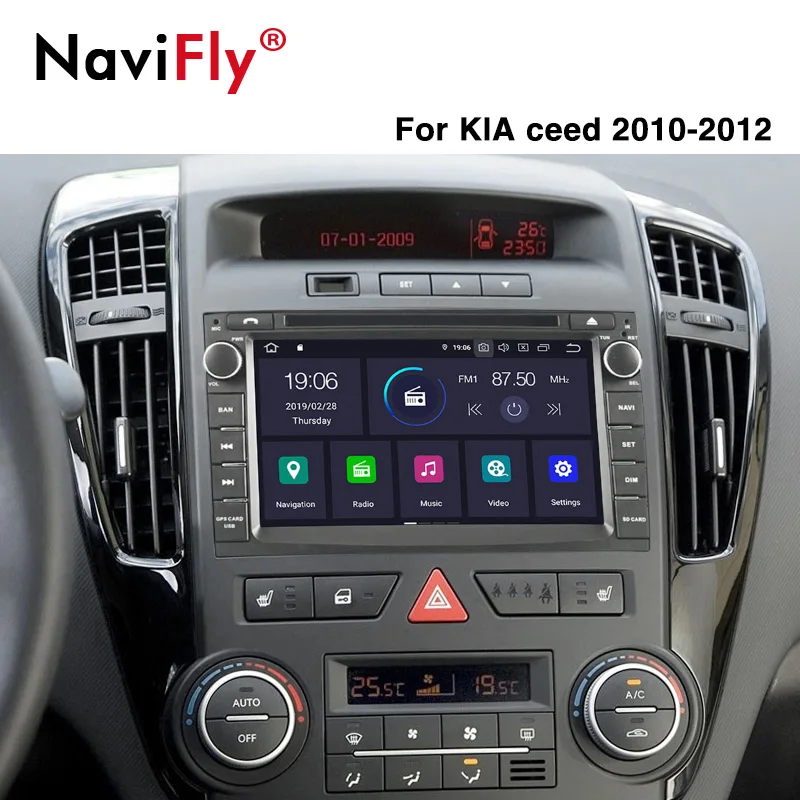 NaviFly Android9.0 OctaCore 4 Гб ОЗУ 64 Гб ПЗУ 2din Автомобильная магнитола для KIA Venga Автомобильный мультимедийный плеер gps dvd-плеер wifi DVR