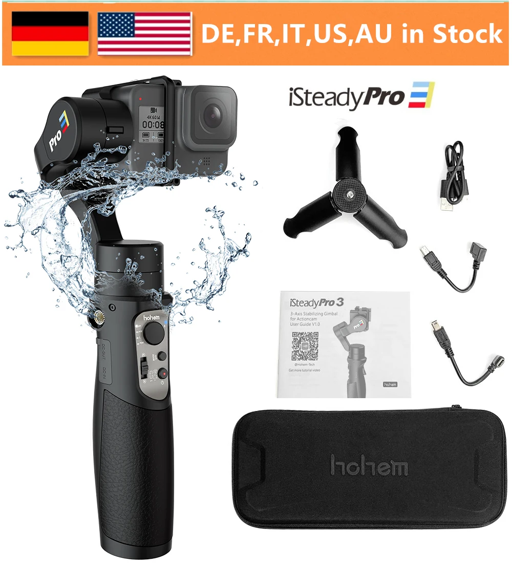 Hohem iSteady Pro 3 осевой брызгозащищенный Ручной Стабилизатор для Gopro Hero 8 7/6/5/4/3 DJI Osmo Action
