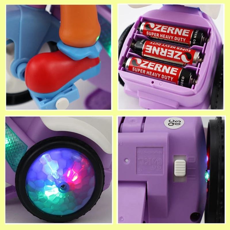 

Electric Stunt Tricycle Model 360 Degree Rotating with LED Light Music Car Toy Children Birthday Christmas Gifts U50F