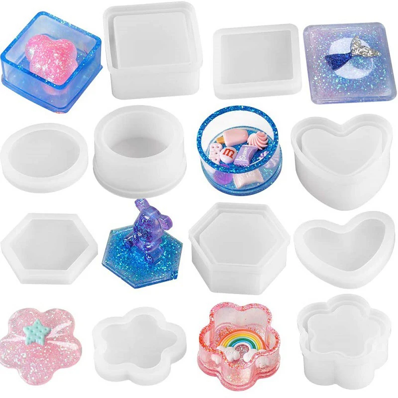 

Silicone Mold Hexagon Shape Resin Silicone Mould Jewelry Making DIY Tool UV Epoxy Resin Box