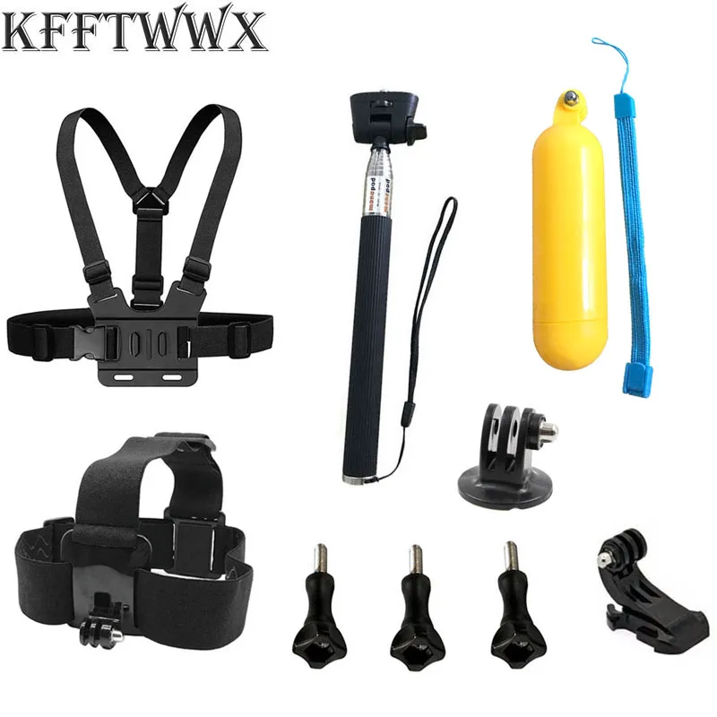 

KFFTWWX Universal Action Camera Accessories Kit for Gopro Hero 10 9 8 7 6 Black Chesty Strap For 5 4 3+ 4session YI 4K AKASO