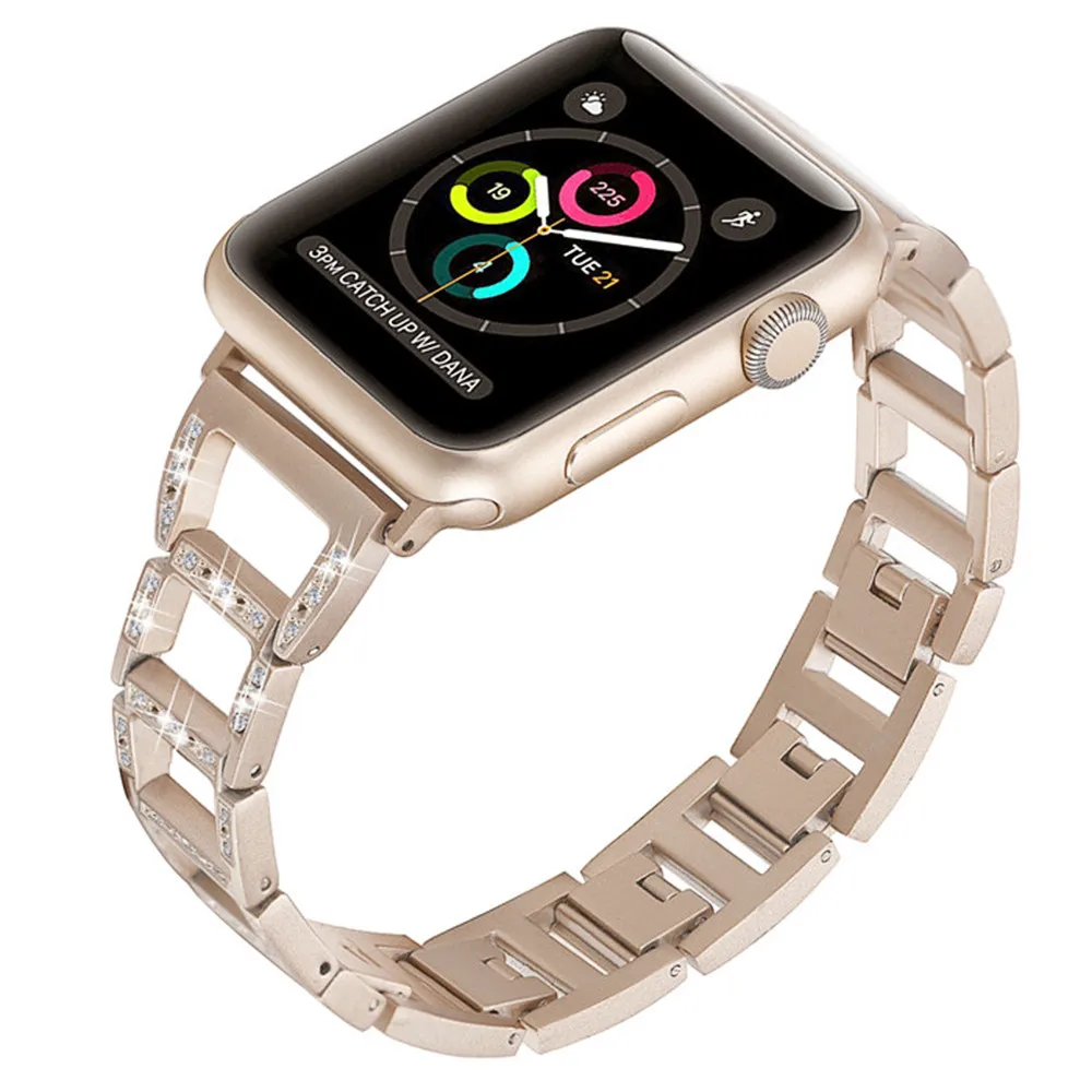 Для женщин девушки браслет для наручных часов Apple Watch 38/42/40/44 мм роскошные часы с