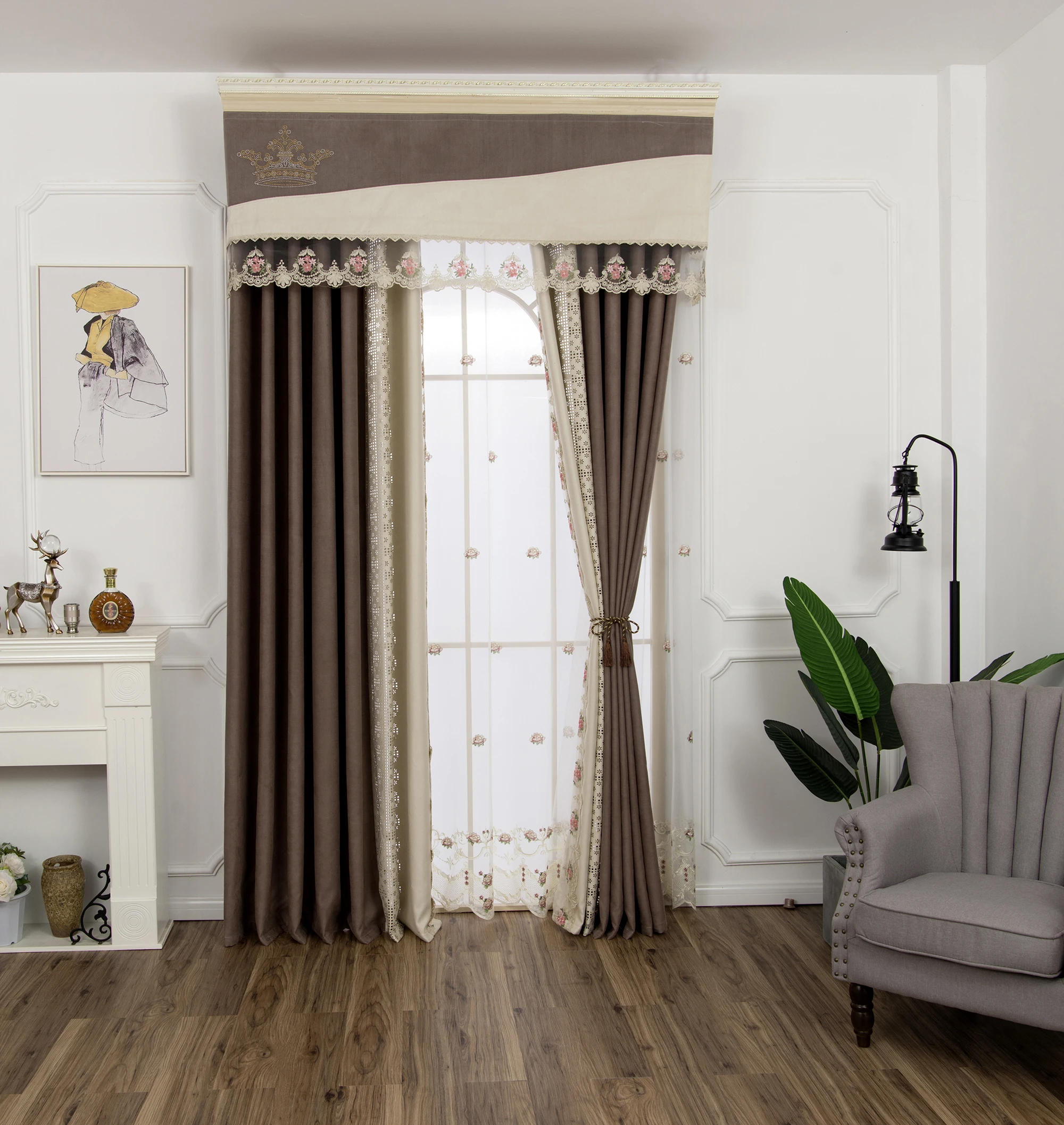 

Modern curtain for bedroom, splicing curtain, living room, curtain pattern, door curtain, lace curtain, room curtain lace
