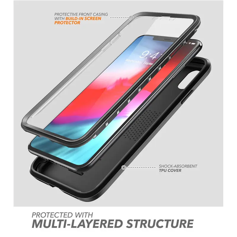 for iphone xr case clayco xenon full body rugged case cover with built in screen protector for iphone xr 6 1 inch 2018 release free global shipping