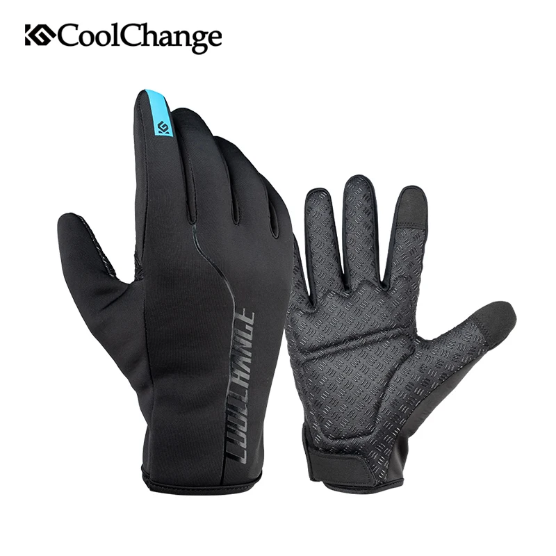 CoolChange Cycling Gloves Winter Thermal Waterproof Bicycle Full Finger Anti-slip Touch Screen MTB Bike Equipments | Спорт и