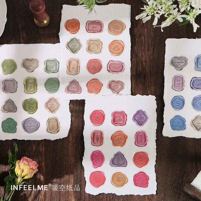 

Vintage Stamp Stationery Sticker Scrapbooking Seal Creative DIY Diary Journal Decorative Adhesive Paper Supplies