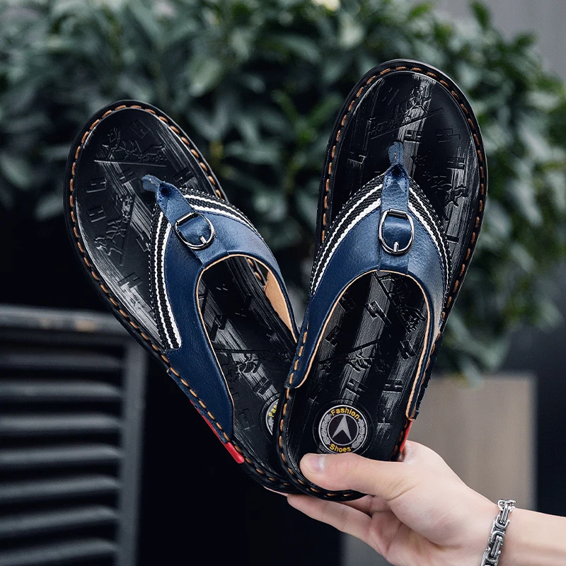 

Male Summer Beach Slippers Indoor Outdoor Casual Walking Swimming Bathing Water Sports Sneakers New Microfiber Mens Flip Flops