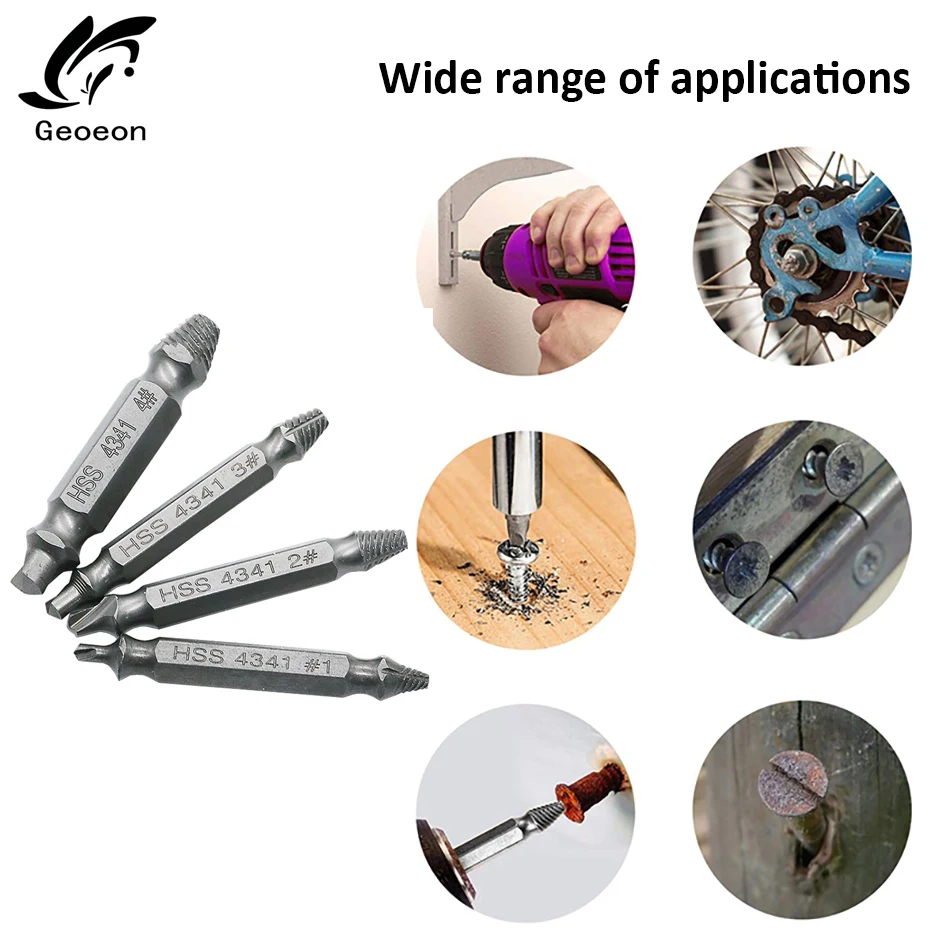 4 шт. высококачественный экстрактор столярных винтов сверла для удаления болтов