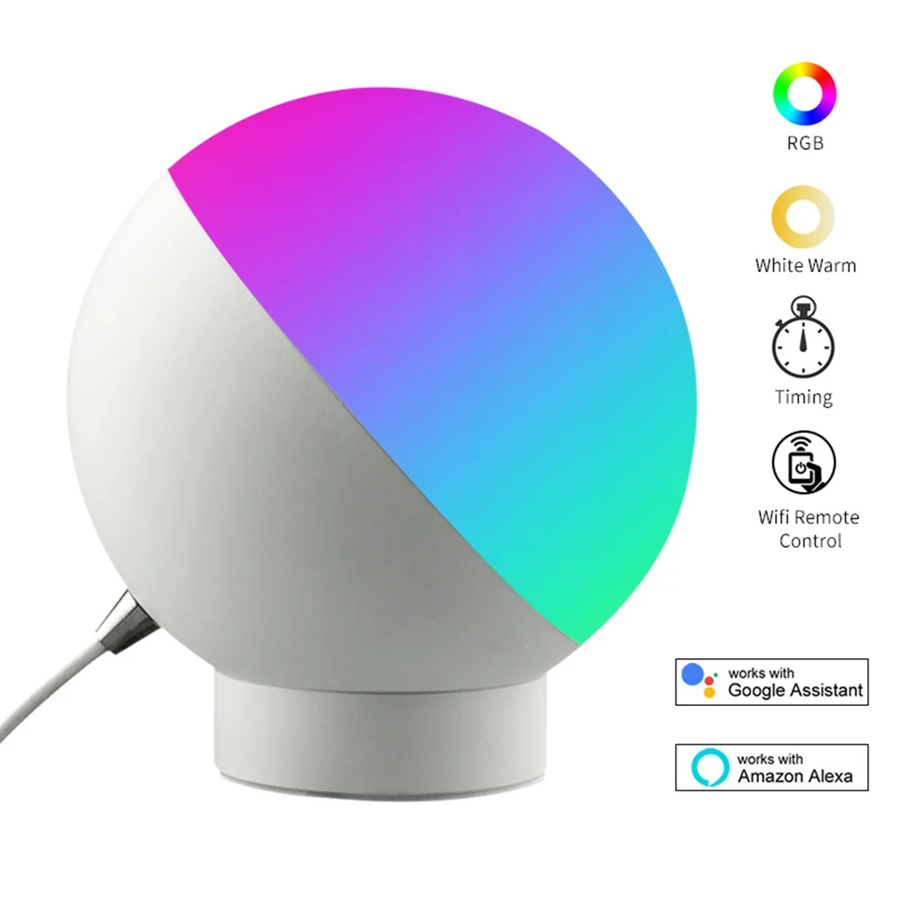 

1Pcs Tuya Wifi Smart Table Lamp Led Eye Protection Smart Colorful Reading Light Voice Control LED Table Lamp Decor Night Lights