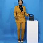 Женский костюм из двух предметов, повседневный уличный костюм, женский Блейзер, подходящие комплекты, шикарный офисный женский костюм из пиджака и брюк, элегантный костюм 2021